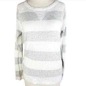 The Limited Gray White Raglan Sleeve Knit Top Size Medium